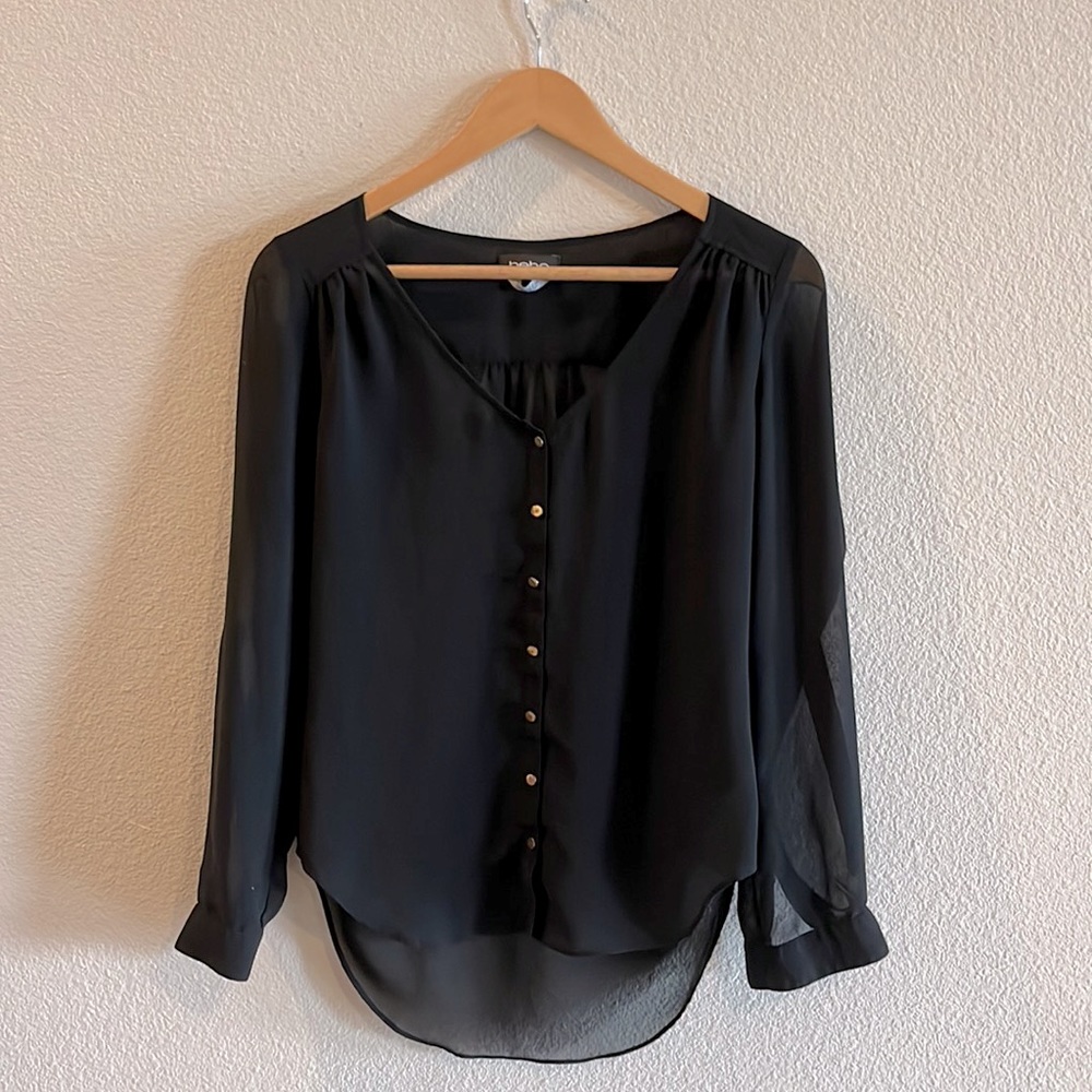 Transparent long sleeve blouse